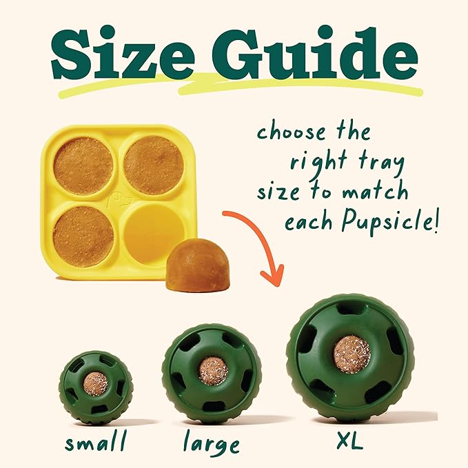 WOOF Pupsicle Treat Tray Mold, Large 25-75lbs, Silicone Molds for Dog Treats, Dishwasher Safe, Reusable Treat Tray, Freeze Refill Treats For The Pupsicle Toy | For medium/large dogs, silicone treat mold, reusable design, dishwasher safe, DIY frozen treats