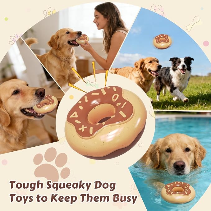 Tough Dog Chew Toys Indestructible Squeaky Toys for Aggressive Chewers Outdoor Swimming Interactive Tough Chew Toys for Medium and Large Dogs