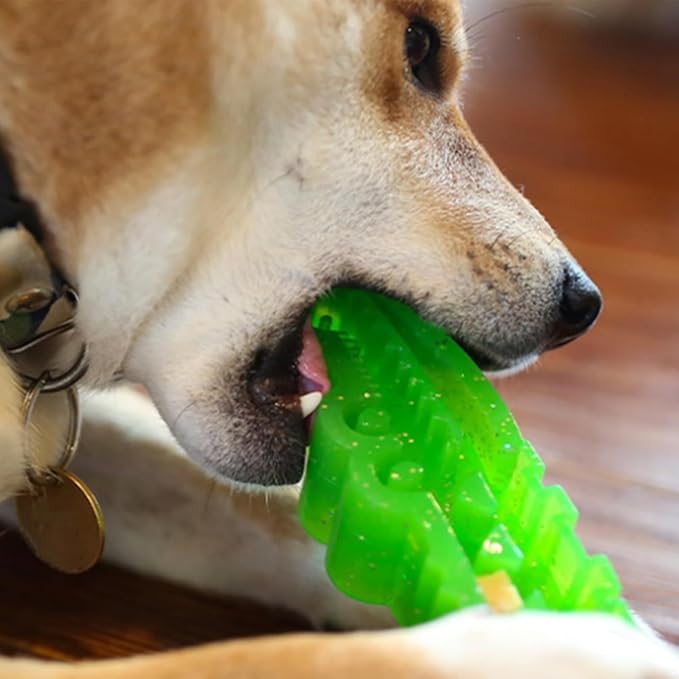 TiaoBug Interactive Treat Dispenser Crocodile Dog Toy Slow Feeder Chew Puzzle for Teeth Cleaning Green Large