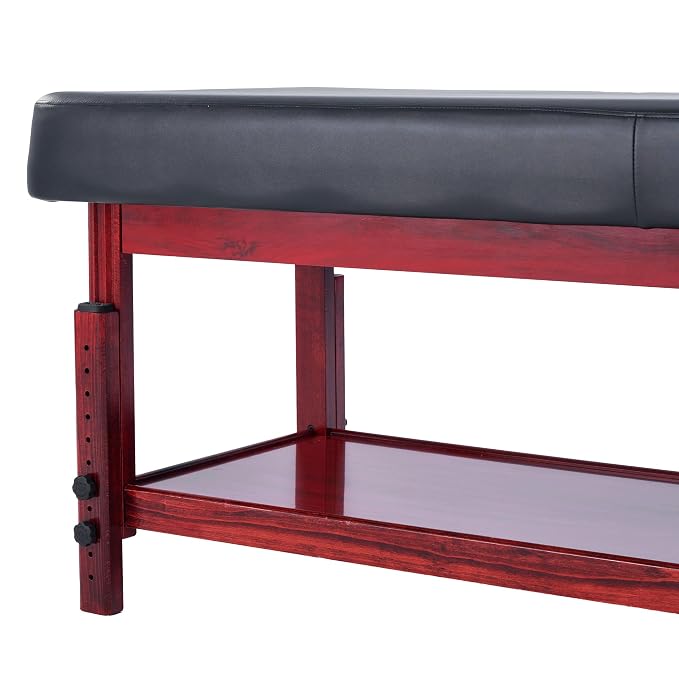 Master Massage 30”AirMaster-II with Airwave Full Body Stretching Portable Massage Table with Airbags 3D Lumbar Traction for Professional & Home Use Chiropractic Table (Black with Mahogany color frame)