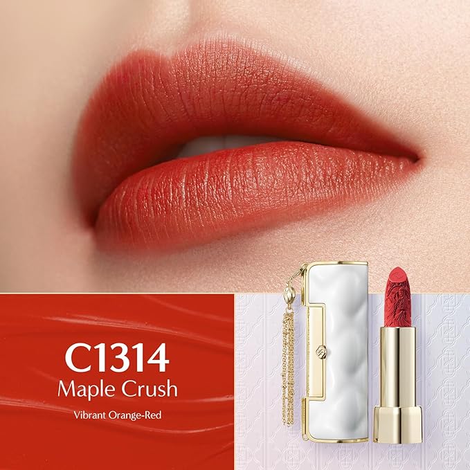 FLORASIS Blooming Rouge Soft Matte Love Lock Lipstick for Women Satin Matte Lipsticks (C1314 Maple Crush)