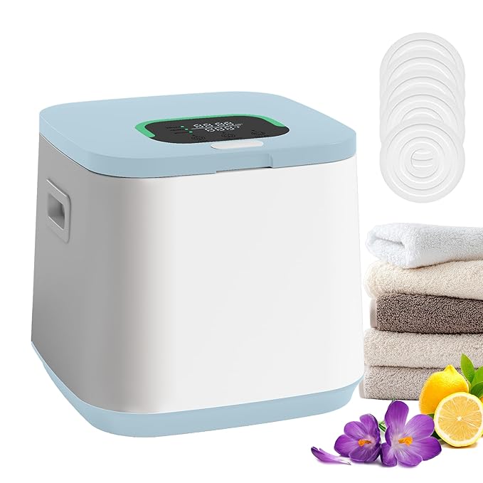 Towel Warmer 16L for Bathroom, Heated Towel Warmer Bucket with LED Display, 3 Heating Modes, 20/40/60 Min, Auto Shut Off, Child Lock, Fits One 40 x 70 Oversized Bath Towel, Blue