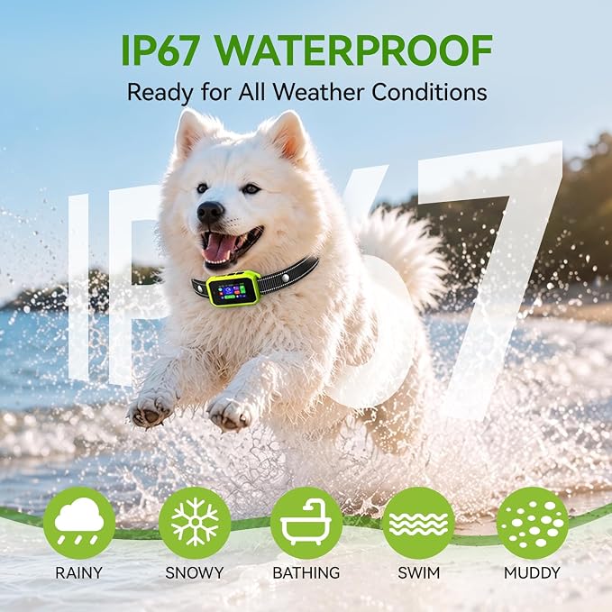 GPS Wireless Dog Fence, 2-1 Smart GPS Wireless Dog Fence& Training Collar | IP67 Waterproof, No Subscription Fees, Pet Containment System with 3 Training Mode Beep/Vibration/Static, for Dogs 10–120 lbs