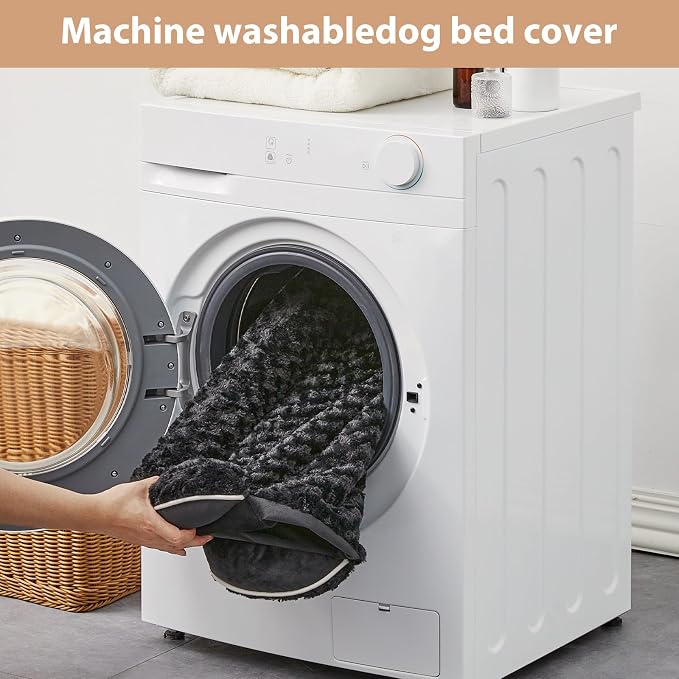 WNPETHOME Orthopedic Washable Dog Bed Large for Senior Dog Cozy Sleep | Waterproof Big Soft Dog Couch Sofa Bed for Dogs Relax with Removable Cover Supportive Comfort Pet Bed Black 36x27 Inch