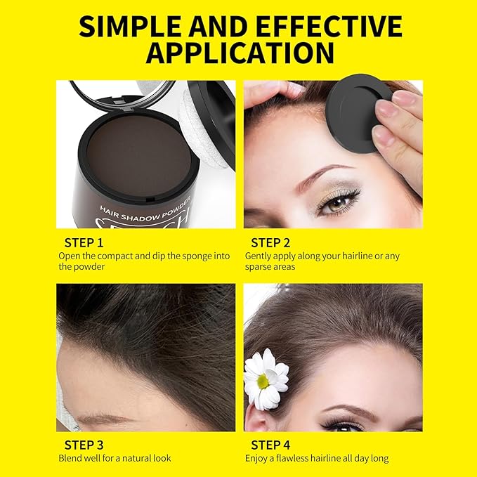 Sevich Hairline Powder 10g Large Capacity,Instantly Conceals Hair Loss,Root Touch up Powder,Hair Shadow Toppers for Women & Men Thinning Gray Hair,48H Makeup Lasting,1 Box = 2.5 Boxes,Medium Brown