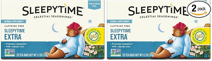 Celestial Seasonings Sleepytime Extra Herbal Tea, 20 Tea Bags Box (Pack of 2)