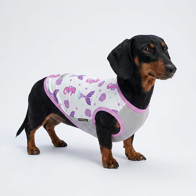 Fitwarm 2 Pack Mermaid & Scale UPF 50+ UV Sun Protection Dog Shirt, Lightweight Cooling Vest, Quick Dry Summer Clothes for Small Dogs Girl, Pet Outfit, Purple, Pink, White, XS