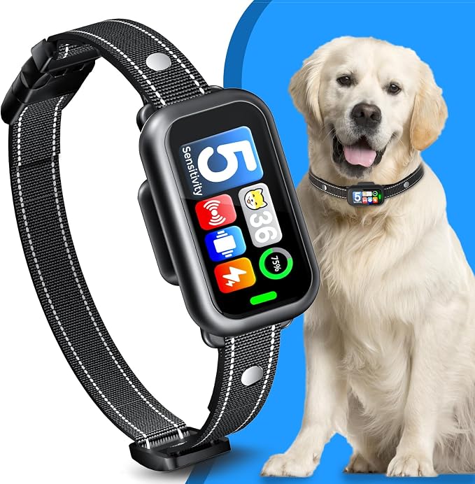 Smart Dog Bark Collar for Small Medium Large Dog, Effective No-Bark Collar | Fits 8-120lbs Dogs, 4 Training Modes, 5 Adjustable Sensitivity Levels, Built-in Bark Counter, Rechargeable, Waterproof