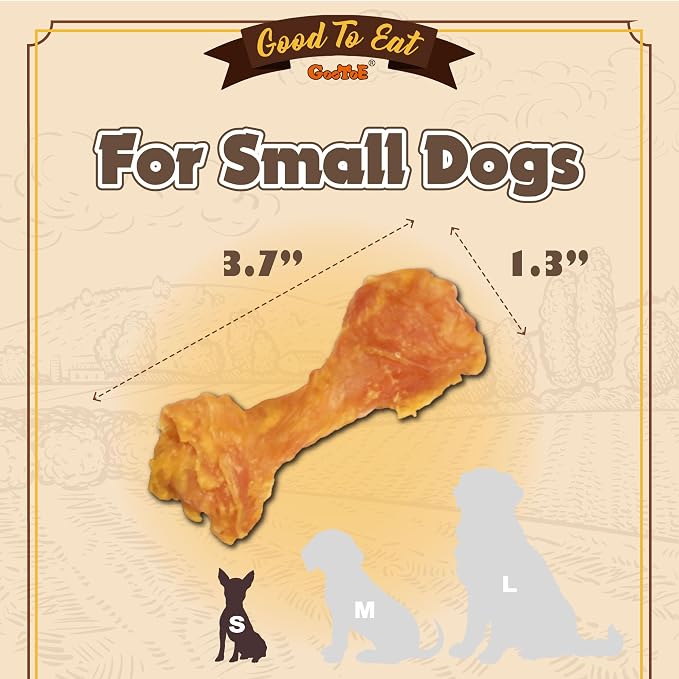Gootoe Turkey Tendons, Dog Treats for Small Breeds, Bone (S), 6 Counts