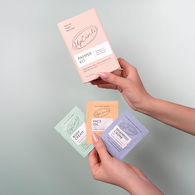 UpCircle The Pamper Kit - 18 Pieces - Sample Tester Pack Of Full Skincare + Body Range - Perfect Gift Idea, Pamper Night, For Holiday or Wedding Favour - Natural, Vegan, Cruelty-Free