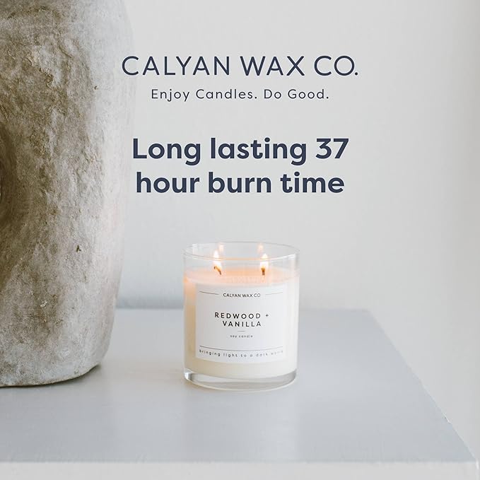 Calyan Wax Co. Desert & Agave 2 Wick Scented Candle - 37 Hour Burn - Luxury Clean Soy Wax Candles - Long Lasting Large Glass Jar Candle for Home - 8.8oz