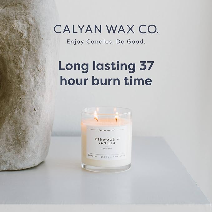 Calyan Wax Co. Home & Holiday 2 Wick Scented Candle - 37 Hour Burn - Luxury Clean Soy Wax Candles - Long Lasting Large Glass Jar Candle for Home - 8.8oz