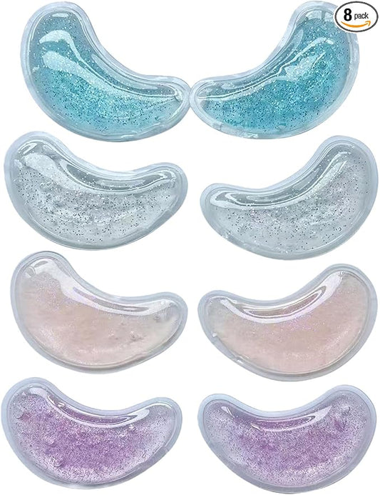 Reusable Under Eye Patches - 8PCS Hot & Cold Gel Eye Pads/Ice Pack for Puffy Eyes, Dark Circles & Eye Bags | Cooling Sleep Mask & Soothing Compress