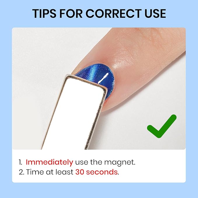 Blue Magnetic Nail Lacquer, Quick Dry Cat Eye Nail Polish Non Gel Fingernail DIY Manicure For Women Girls 16ml/0.54 oz