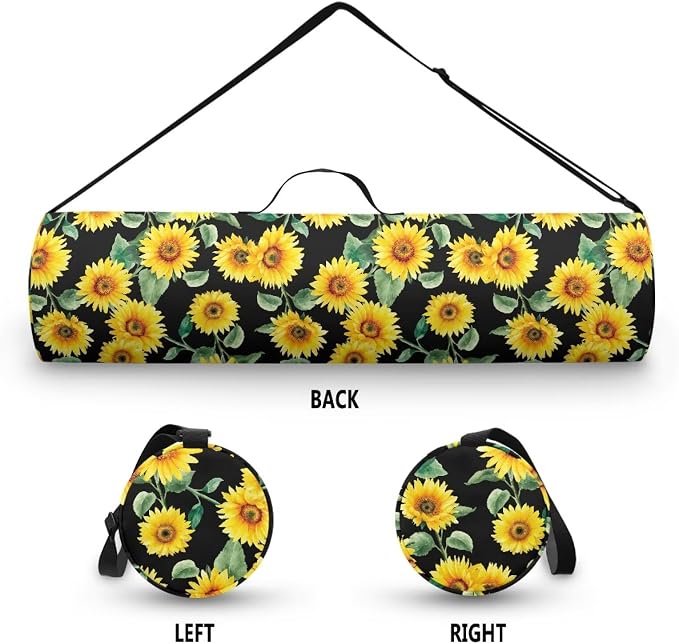 Yoga Mat Bag with Adjustable Shoulder Strap and Handle Zipper, 30in Wide x 6.3in Diameter for Yoga Mat Storage