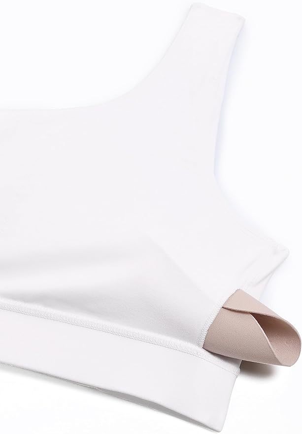 CRZ YOGA Butterluxe One Shoulder Sports Bras for Women - Sleeveless One Strap Low Impact Asymmetrical Workout Yoga Tops
