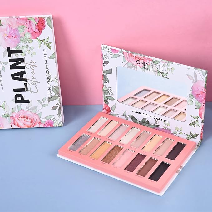 Vegan Brown Eyeshadow Palette with 16 Shades - High Pigment, Easy to Blend - Metallic & Shimmer Nude Shades - Long Lasting, Sweatproof & Waterproof