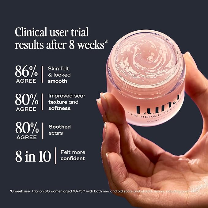 Luna Daily Stretch Mark & Scar Treatment Gel | Daily Repair Moisturizer for Body, Acne & Post-Surgery Scars | With Arnica & Hydrating Actives | Supports Skin Healing, Smoothness & Recovery, 50ml