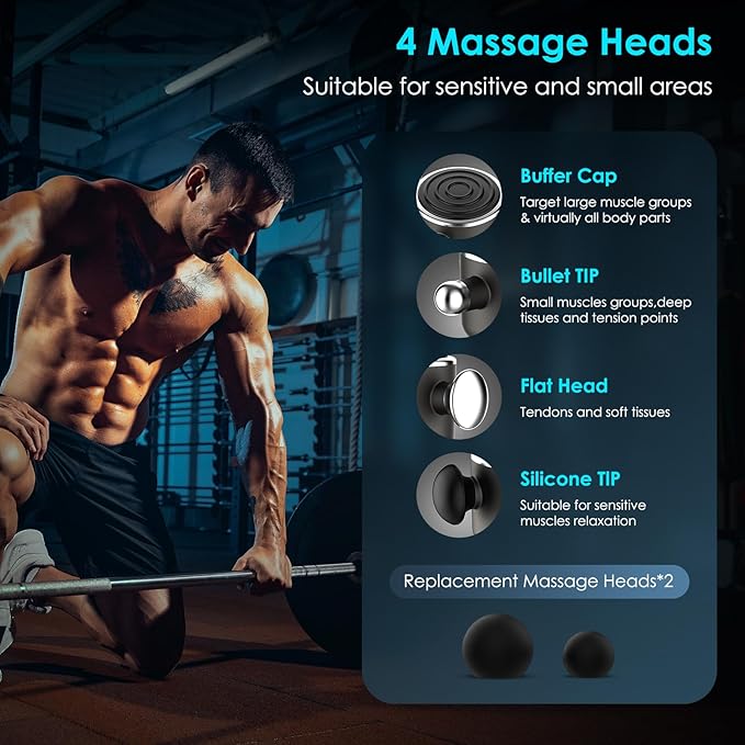 Massager Gun Deep Tissue, Cordless Vibrating Muscle Massage Gun - Handheld Quick Release Massager for Back, Neck and Fascial Binding - Targetred Trigger Point Therapy Massage Gun