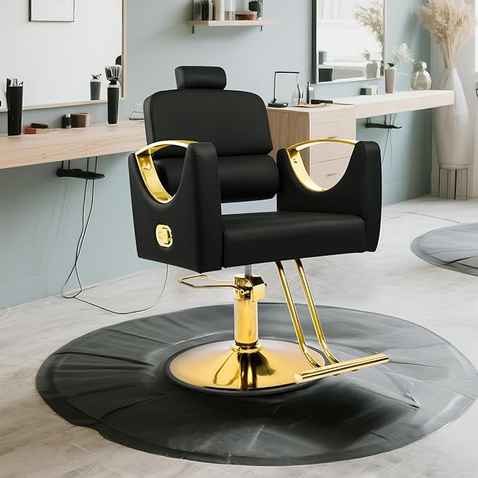 Salon Chairs for Hair Stylist Reclining Barber Chair for Barbershop 360 Swivel Hair Styling Chair with Heavy Duty Hydraulic Pump