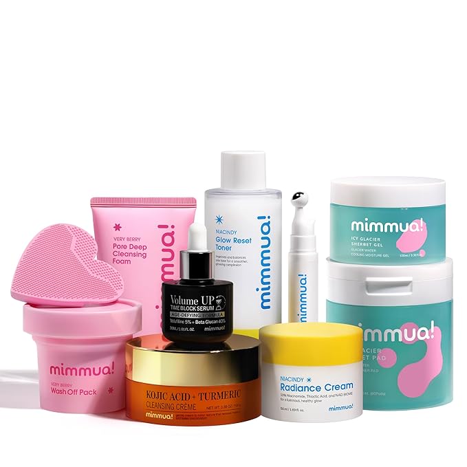 Total Skincare Routine 10ea | from facial cleansing to Anti Aging | Volufiline, Beta Glucan, Niacinamide, 10 Berry Complex, Turmeric, Kojic, Glacial Water