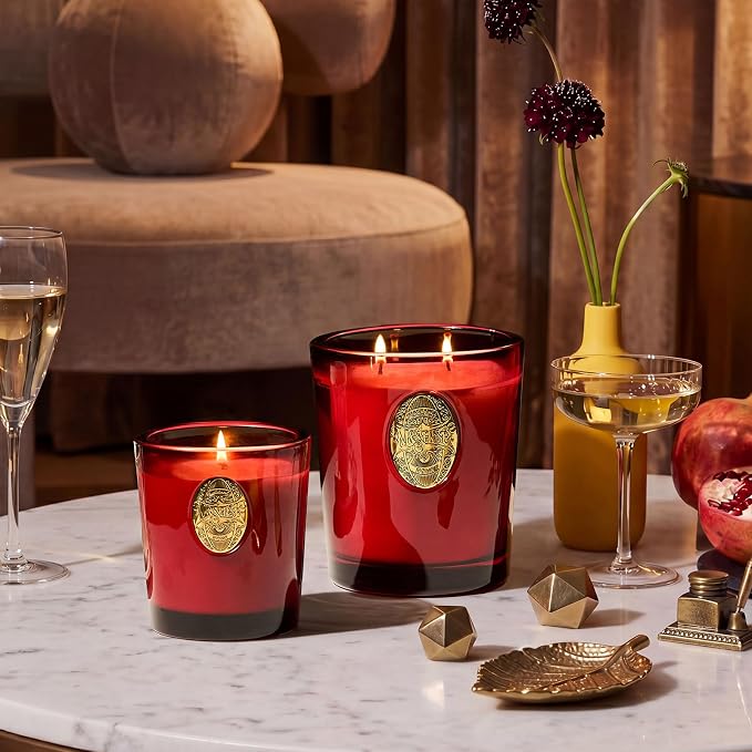 M&SENSE Large Two-Wick Strong Soy Candle | Red Camellia & Red | 19.8 oz, 120H Burn Time | Luxury Scented Candle for Women,Mothers Day Gifts
