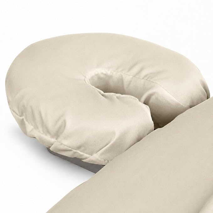ForPro Premium Microfiber Massage Face Rest Cover, Natural, Ultra-Light, Stain and Wrinkle-Resistant, for Massage Tables, 10-Count