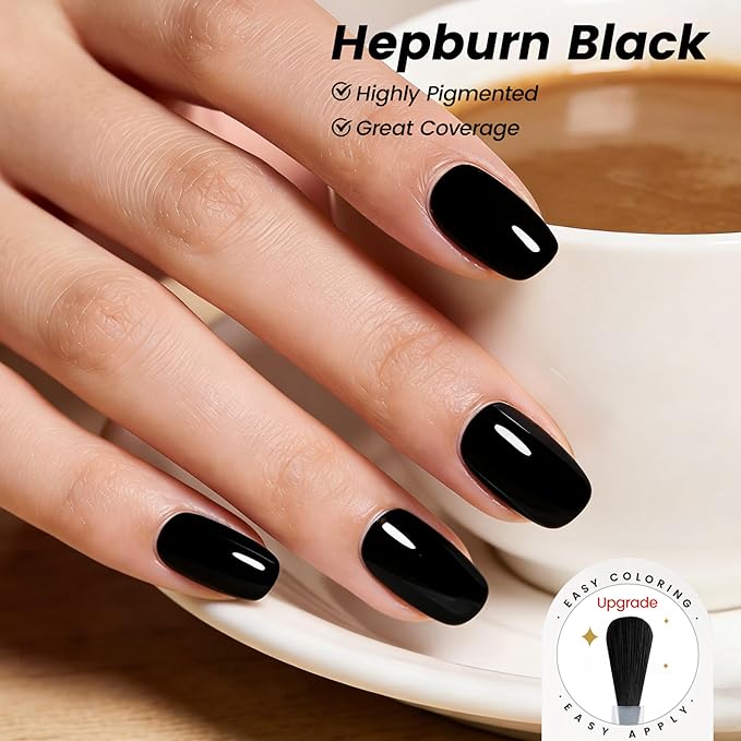 YTD Likomey Black Gel Nail Polish,15ml Salon Home DIY Manicure and Pedicure Fall Winter UV Color Varnish,0.5 Fl Oz CS002