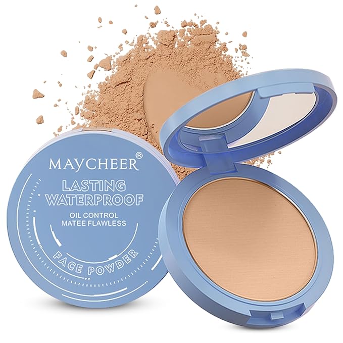 Face Powder, Setting Powder, Lasting Waterproof Oil Absorbing Pressed Powders Compact for Face (#05 SOFT HONEY)