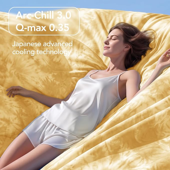 Cooling Blanket 80''x88'' for Hot Sleepers, Arc-Chill Q-Max>0.35 Double Sided Cold Blankets for Night Sweats, Cool Soft Lightweight Summer Blanket for Sofa Bed Couch, Gifts for Women Queen