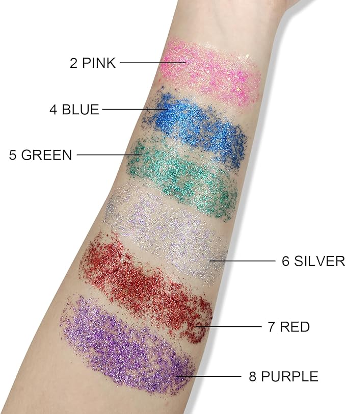 Body Glitter Stick, Chunky Glitter Gel for Face Body Hair, Purple Glitter Face Glitter Gel Makeup, Sparkling Holographic Mermaid Sequins Paint, Waterproof Multiuse Glitter Face Paint, 08#Purple
