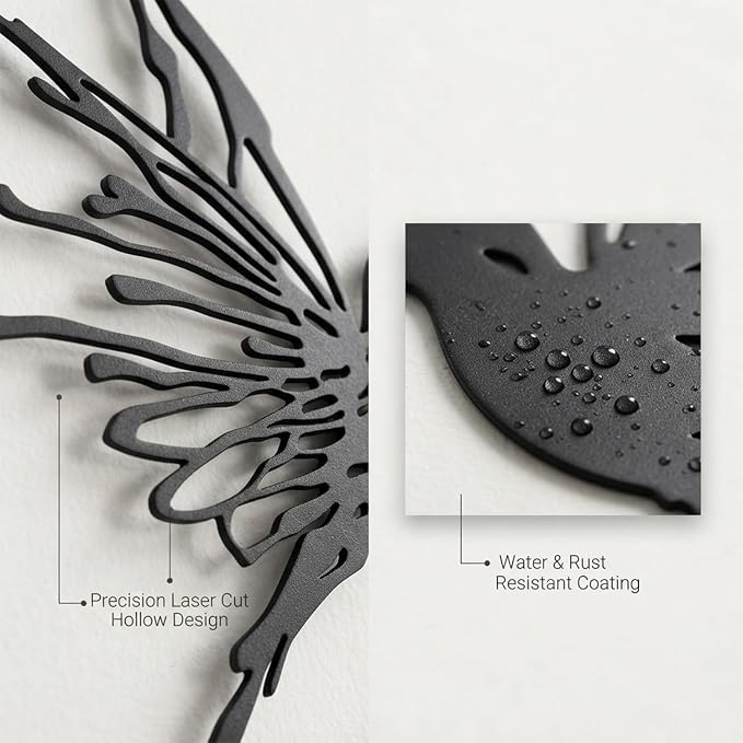 2Pcs Metal Hummingbird Wall Art, 3D Large Outdoor Garden Decor(18.6"x22.4") | Set of 2 large 3D metal hummingbirds, rust-resistant & waterproof, perfect for outdoor garden, patio, or fence decor