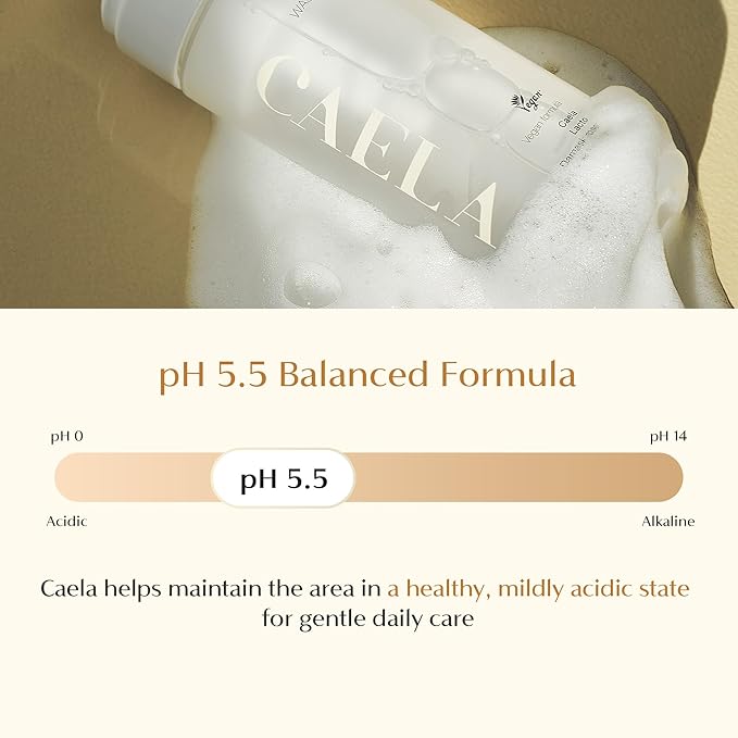 CAELA Feminine Wash Foam, pH-Balanced Formula with Triple Lactobacillus Ferment Complex – Gentle Daily Feminine Care for Women, Sea Buckthorn & Damask Rose, Sulfate-Free K-Beauty, 5.07 Fl Oz