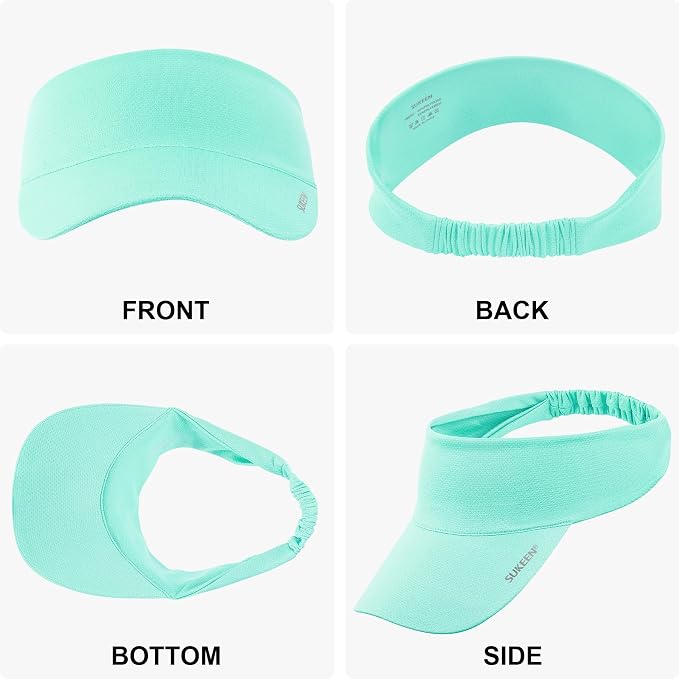 Sukeen Cooling Stretchy Sun Visor for Women Men UV Protection Cooling Hat | Lightweight quick-dry free size vizor with instant cooling, sports visor hat for golf, tennis, cycling, running, pickleball