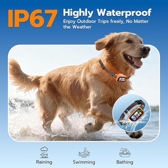 Bark Collar for Small Medium Large Dogs 8-100lbs | Upgraded Smart AI Anti Barking Collar w/AirTag Holder, 5 Modes (Beep/Vib/Safe Shock), Adjustable Sensitivity, Bark Counter, Rechargeable Waterproof