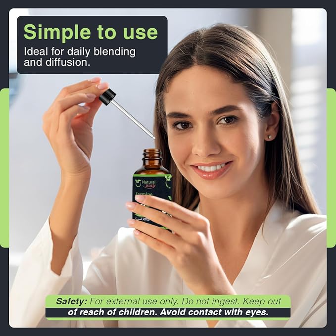 Essential Oil | Pure Aromatherapy Oil for Diffusers, Hair Growth, Skin, Scalp Care, Massage | Refreshing Hair Oil for Women & Men | Essential Oil for Diffuser (Jasmin)
