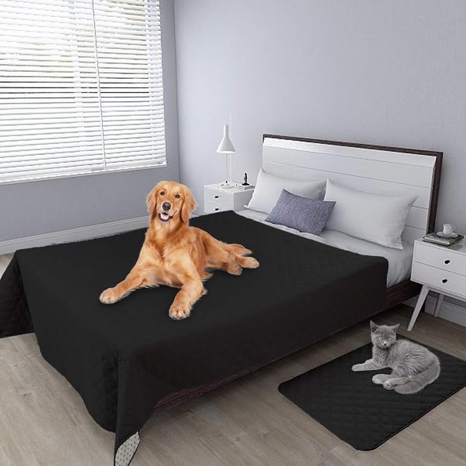 Easy-Going Waterproof Dog Bed Cover, Non-Slip Pet Blanket, 120x82in, Black | Leakproof Couch Cover, Machine Washable Furniture Mattress Protector, Soft Sofa Mat For Dogs, Pet Friendly