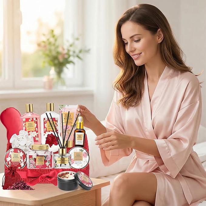 Mothers Day Gifts for Mom, Gifts for Women - Luxury Bath and Body Spa Gift Basket for Women, Skin Care Set for Women | Relaxing Care Kit Christmas, Anniversary, Birthday, Valentines Day Gift Set