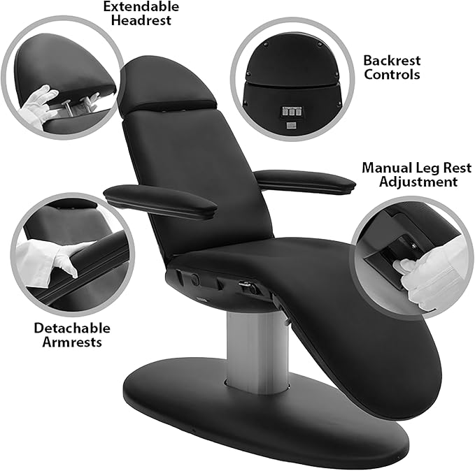 SKINACT Venus Black Electric Medical Spa Treatment Table/Chair with Free Hand Remote Control