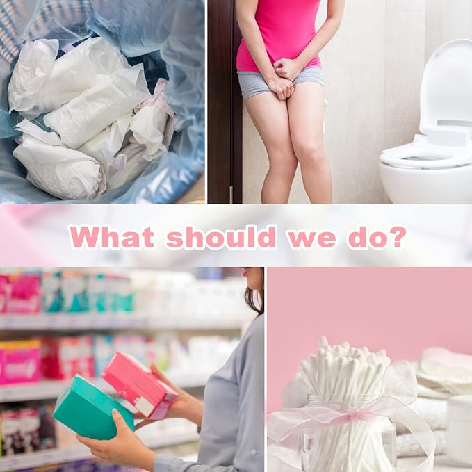 Sanitary Napkin Disposal Bags, Pink Feminine Hygiene Disposal Bags, set of 300,Self-sealing Seals, Women Sanitary Disposal Bags, Privacy Protection, Disposal Sanitary Napkins, Tampons