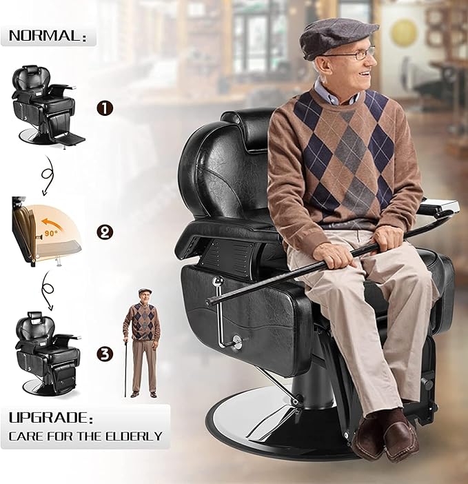 Artist hand Black All Purpose Hydraulic Recline Barber Chair Salon Beauty Styling Chair for Beauty Shop