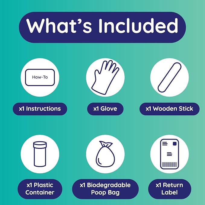 Comprehensive Gut Health Check for Dogs - At-Home Stool Test for Digestion, Immune & Leaky Gut Symptoms Like Diarrhea, Allergies, Itchy Skin, Bad Breath - Easy Non-Invasive Testing
