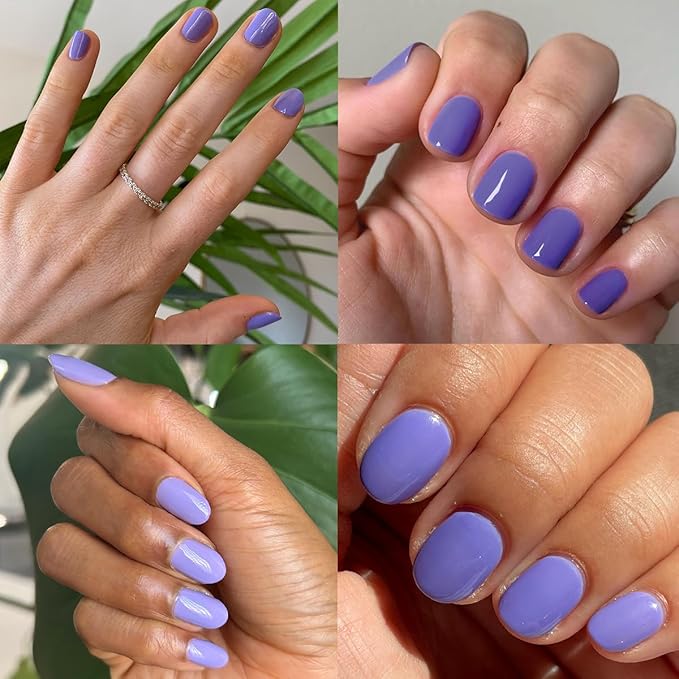 Olive & June Long Lasting Nail Polish | Spring Pastel Nails | Plump Gel-Like Finish No Lamp Needed | Lasts up to 10 days | 15-Free Vegan & Cruelty-Free Chip-Resistant |Bold & Unshaken Bold Purple