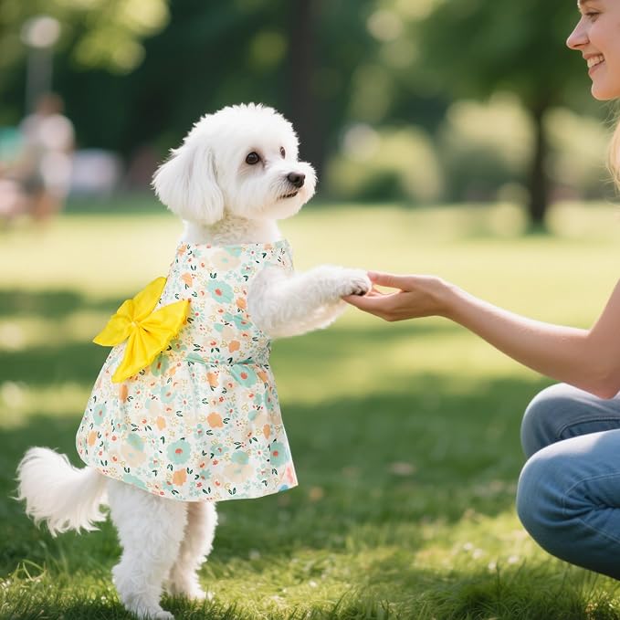 choyaxo Floral Dog Dress Cute Dog Skirt Pet Dress Summer Pet Clothes for Puppy Small Cats