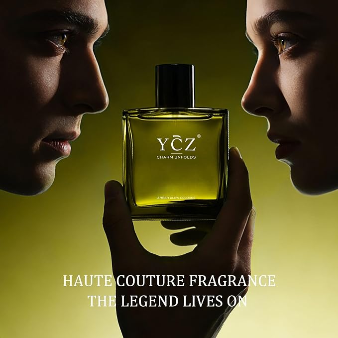 Ycz AMBER GLOW Cologne for Men Aromatic Citrus Fragrance with Bergamot, Crisp Apple & Warm Woody Notes, 1.7oz Eau de Parfum, Premium Men's Perfume for Office, Casual & Daily Wear
