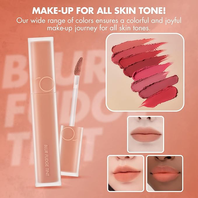 rom&nd BLUR FUDGE TINT 13 COOLING UP - K-Beauty Soft Matte Lip & Cheek Cream for Blurred Effect, Long-Lasting & Non-Drying Velvety Finish