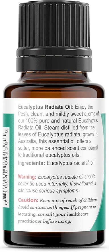 Viva Doria Eucalyptus Radiata Essential Oil, 100% Pure, Natural, Essential Oil, Australian Type, Undiluted, for Aromatherapy | Food Grade, 15 mL (0.5 Fluid Ounce)