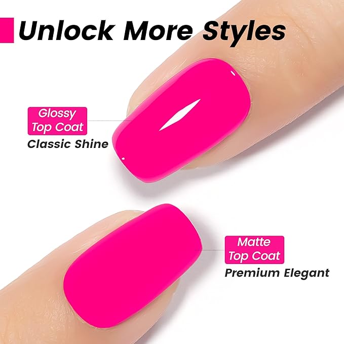 YTD Likomey Gel Nail Polish,15ml Hot Pink Soak Off Nails Gel,Salon Home DIY Nail Art Manicure Vivid Vibrant Neon Pink Fall Winter UV Color Varnish,CS025