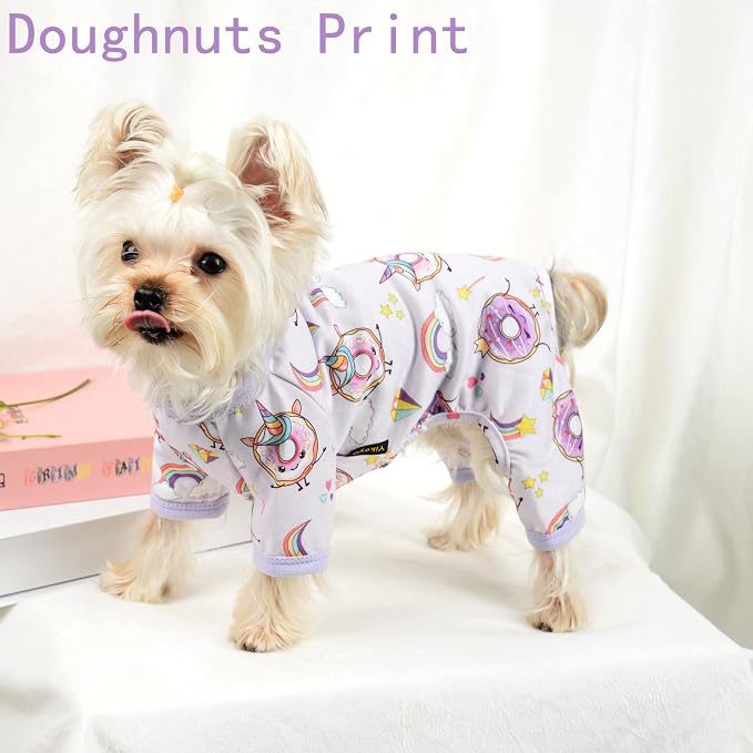 Dog Pajamas for Small Dogs Boy Girl, Dog Clothes Tiny Chihuahua Yorkie Spring Summer Shirt, Cute Puppy Outfit Pjs Jumpsuit Cat Onesie Apparel Pet Clothes