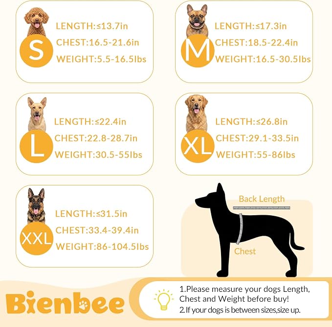 Bienbee Dog Bathrobe, Super Absorbent for Small to Large Dogs, Yellow 2XL | Dog Robes with Soft Fleece, Warm & Cozy, Adjustable Fit, and Quick Drying Coat for Baths Swimming and Grooming